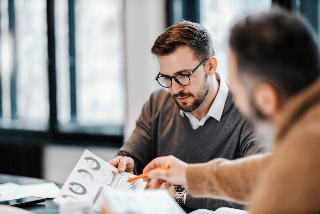 Accountant doing blockchain due diligence verification.