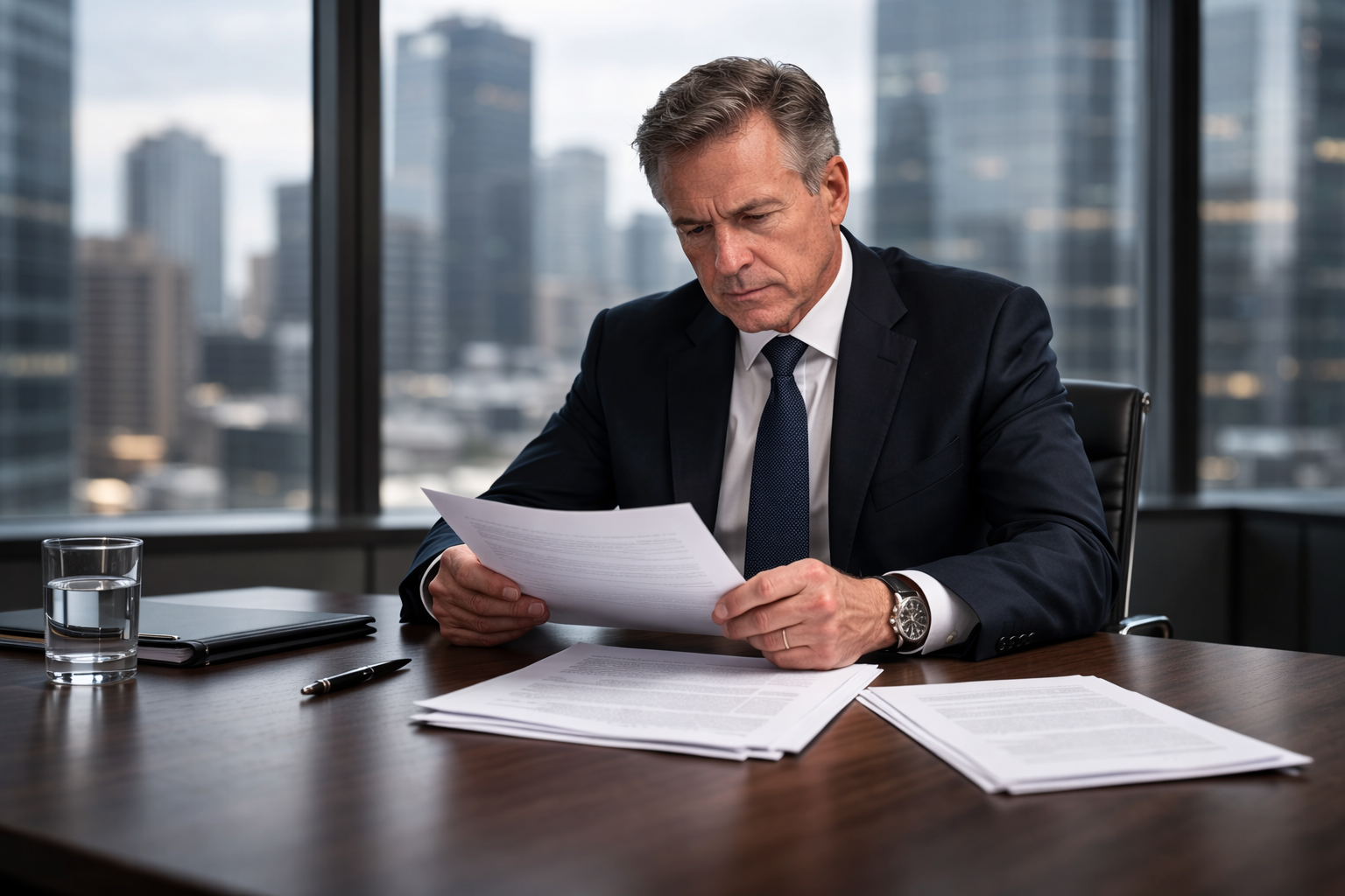 Lawyer protecting clients files from ai fraud.